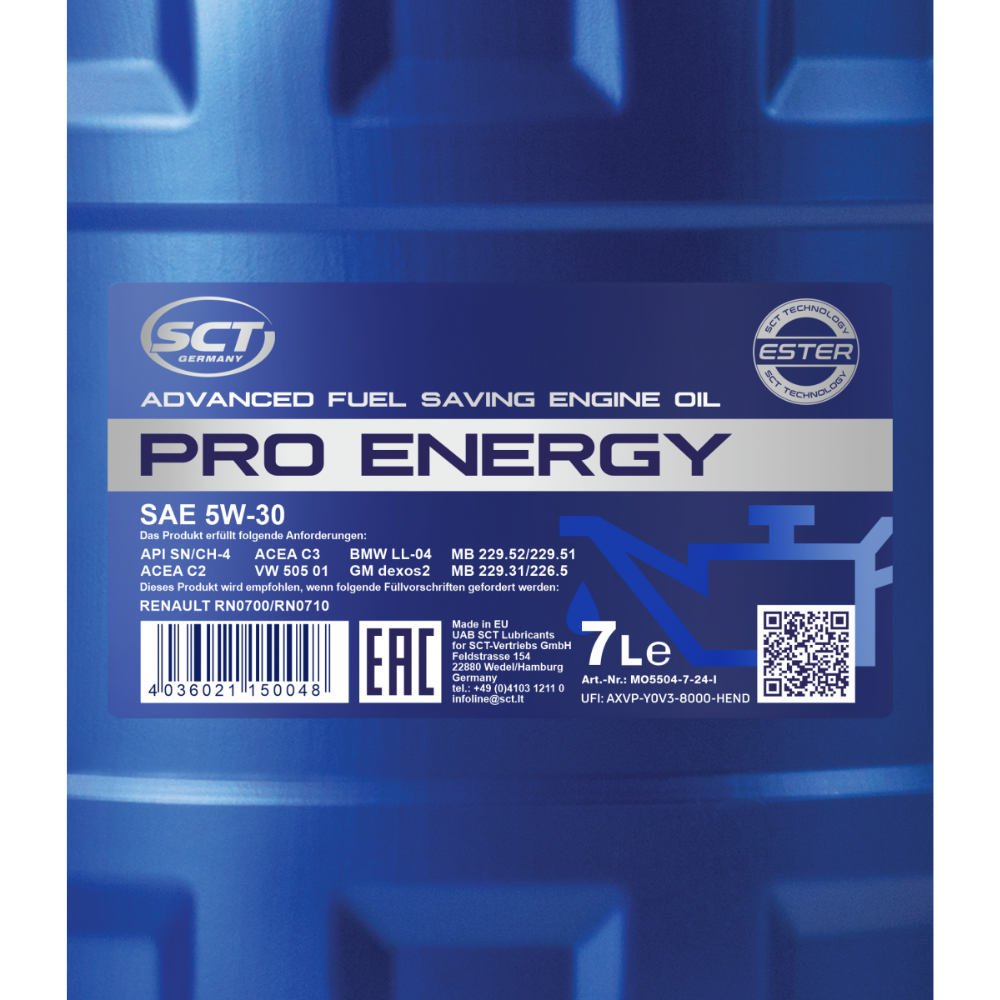 Aceite Motor 5w30 Sct Energy Premium 7 Litros 100% Sintetico