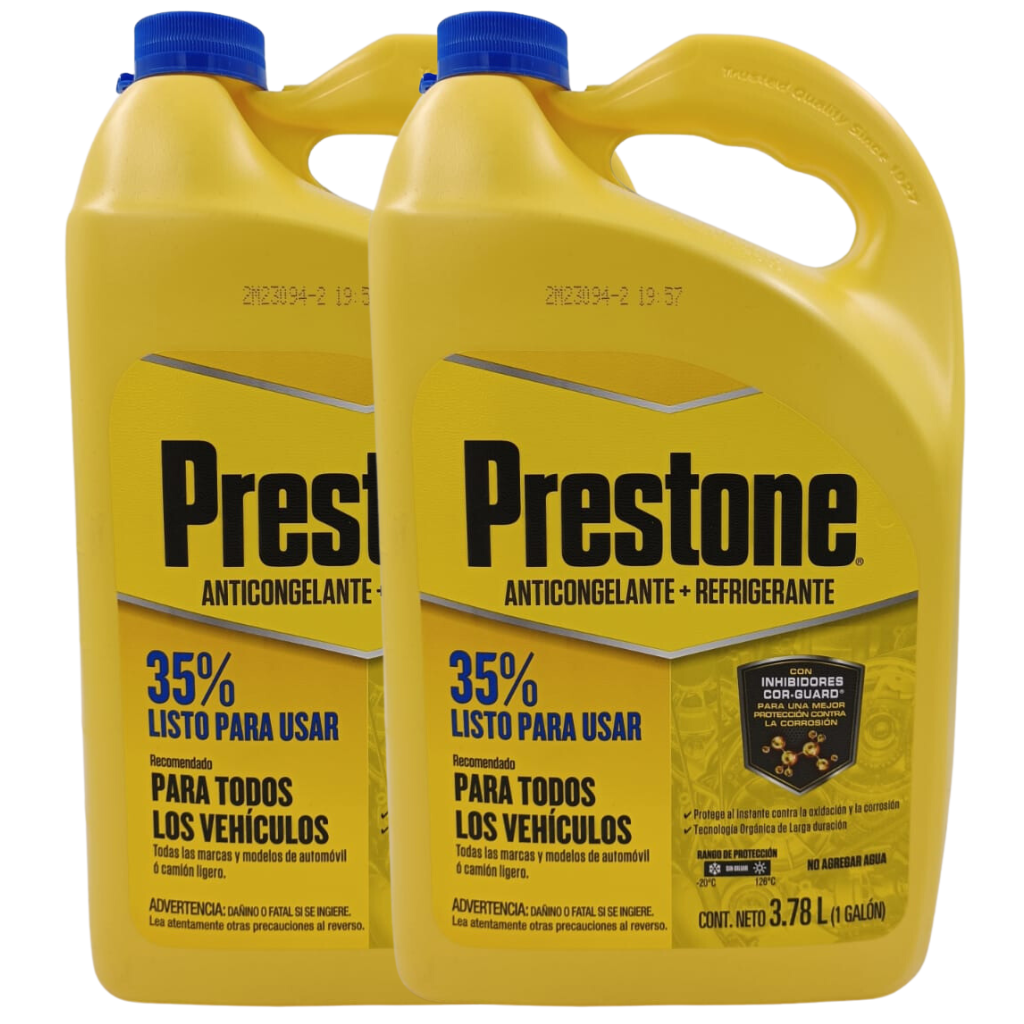 Pack 2 Refrigerante Anticongelante Prestone 35% Antifreeze/Coolant 1GL
