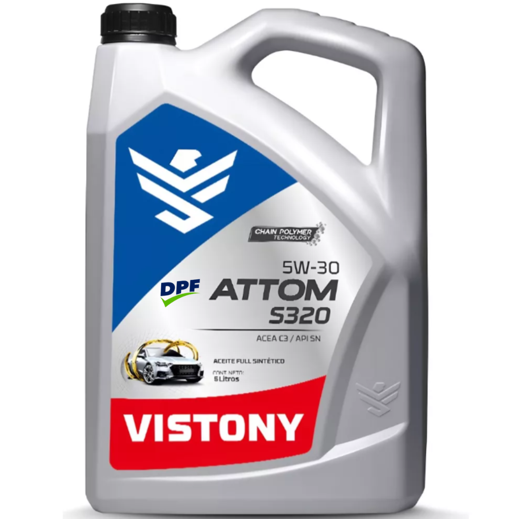 Aceite Motor 5W30 Vistony Attoom DPF S320 Full Sintetico ACEA C2/C3 API SN 5lts