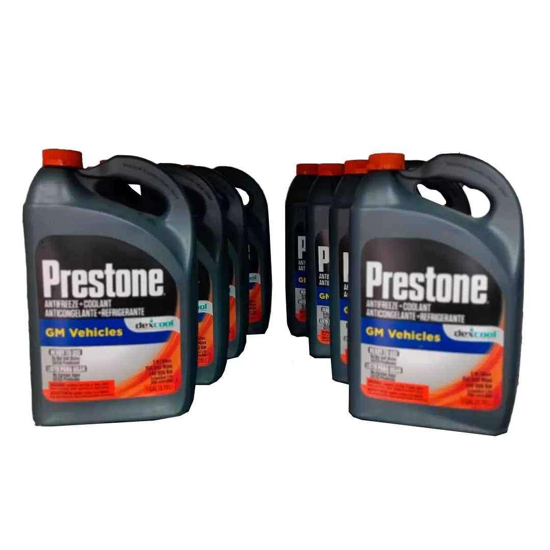 Pack 8 Refrigerante Anticongelante Coolant Prestone 50/50 Dex-Cool Extended Life 1GL