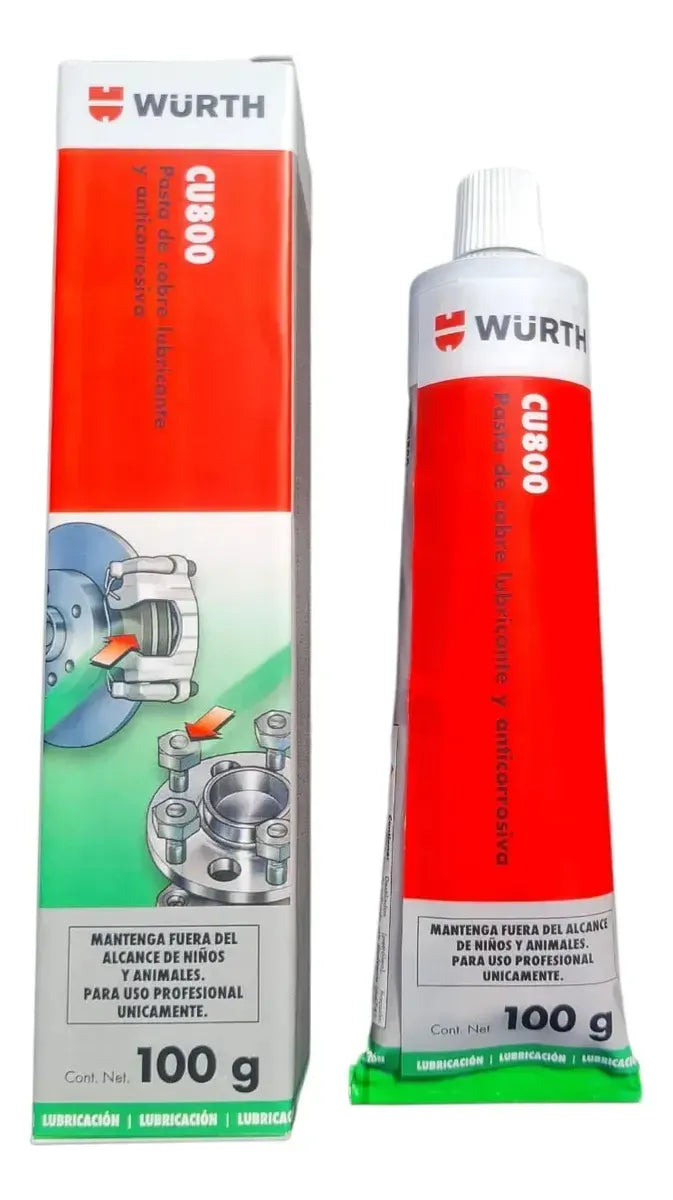 Aditivo Pasta de Cobre Lubricante Anticorrosiva CU800 Wurth 100gm
