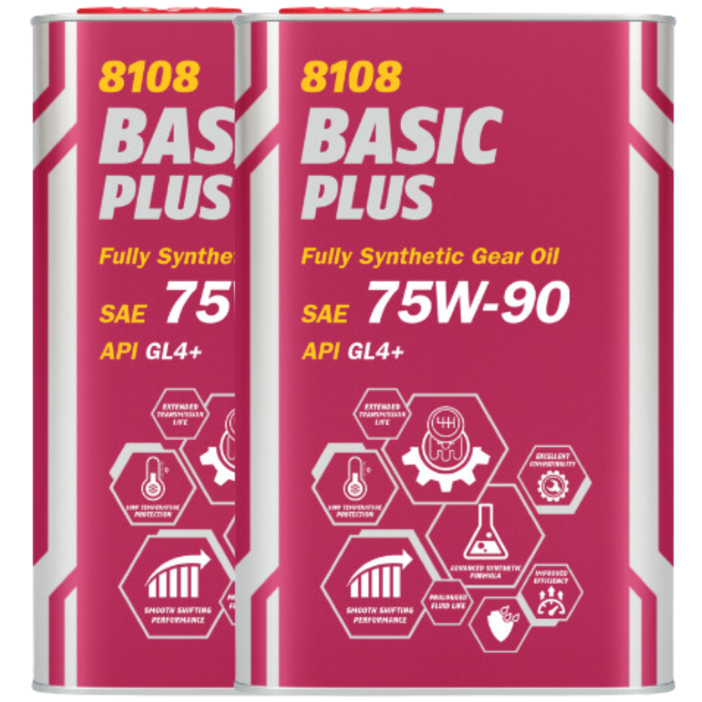 Pack 2 Aceite Mannol 75W90 Basic Plus Full Synthetic Api GL-4+ 1lt