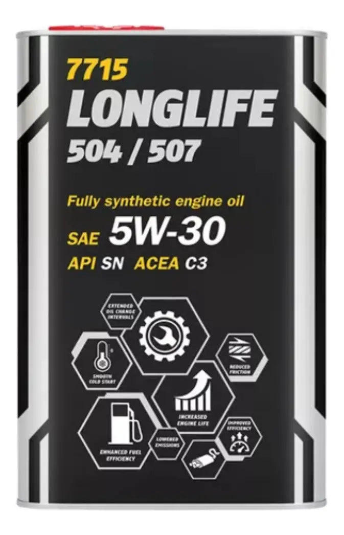 Aceite 5W30 Mannol LongLife VW504/507 5lts / MN77155